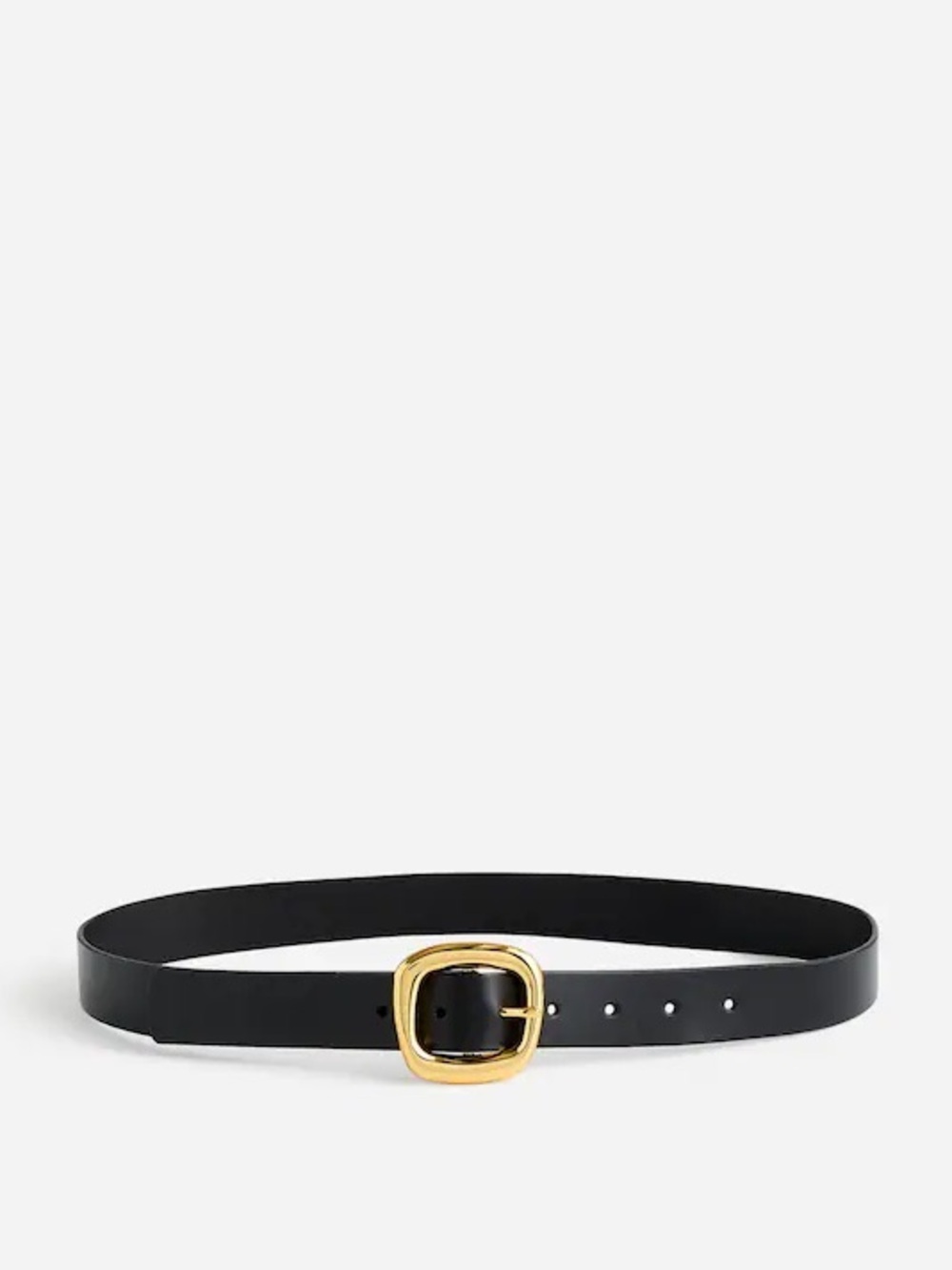 Madewell Sculptural Leather Buckle Belt in Black